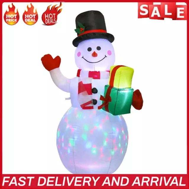 Rotate LED Luminous Inflatable Snowman Air Pump Christmas Holiday Party Ornament