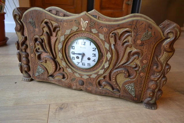ANCIENNE PENDULE À poser en bois EUR 250,00 - PicClick FR