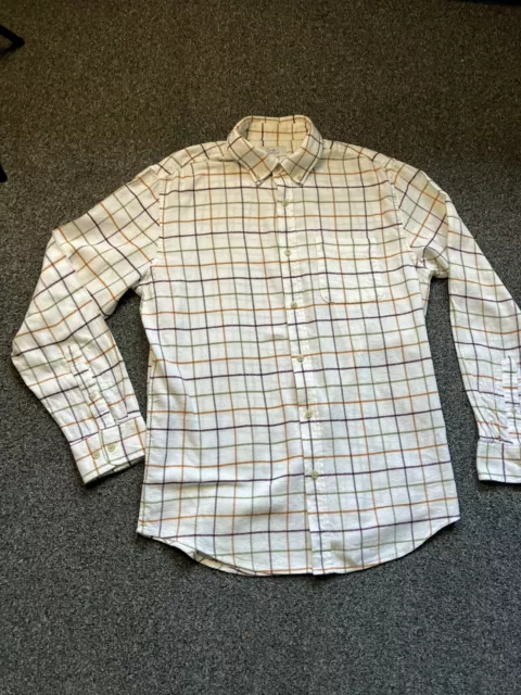 Croft & Barrow White Checked Shirt Size Medium