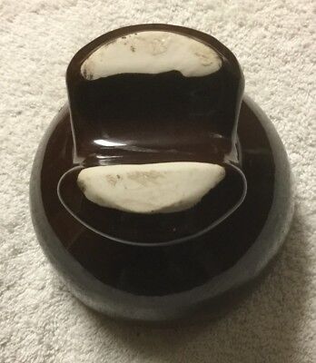 Large Brown Porcelain Insulator— Saddletop —No Name