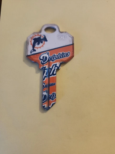 Miami Dolphins NFL house key blank Schlage