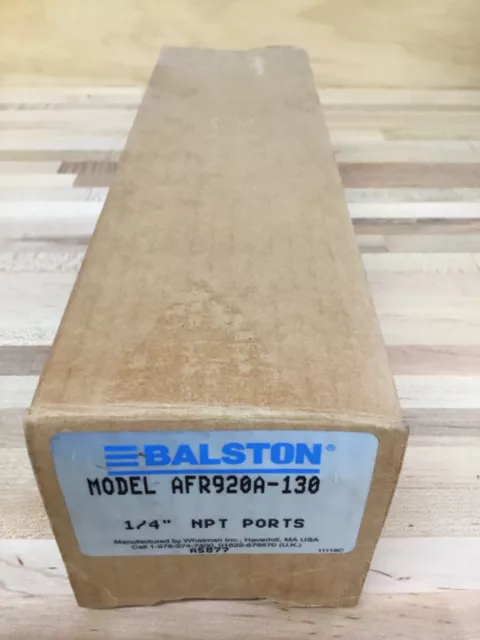 Balston Filter Regulator AFR920A-130  NEW IN BOX Element 100-12-BX 1/4 In Ports