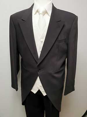Mens Grey Tailcoat Morning Evening Suit Wedding Dress Royal Ascot Tails Jacket
