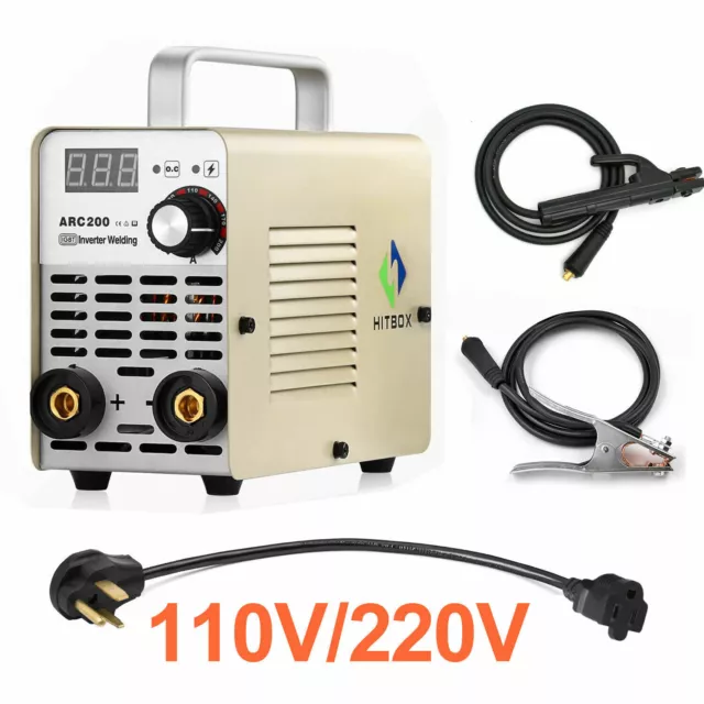 HITBOX 200A ARC MMA Stick Welder 110/220V Electric Welding Machine IGBT Inverter