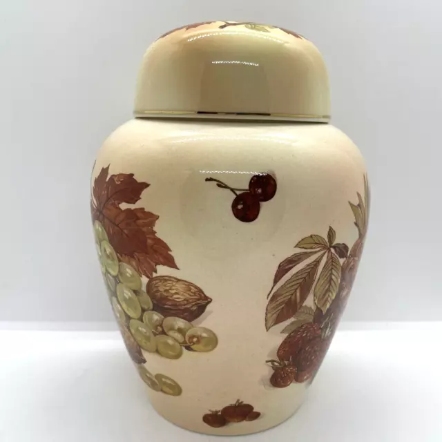 Royal Worcester Palissy Royale Collection Fruit Ginger Jar Urn Vase Pot Ornament 2