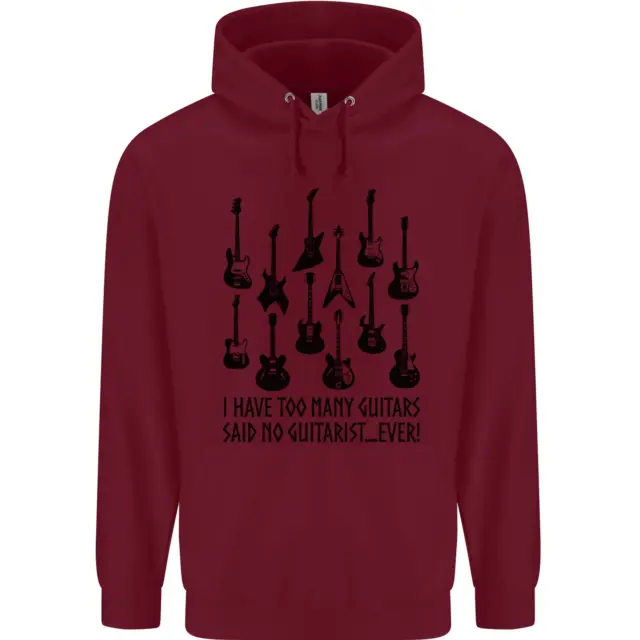 I Have Too Many Guitars Funny Guitarist Childrens Kids Hoodie 3