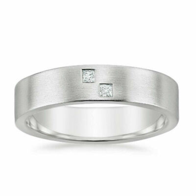 0.20 CT Naturel Diamant Solide 14K or Blanc Mariage Alliance Taille 4 5 6 7 