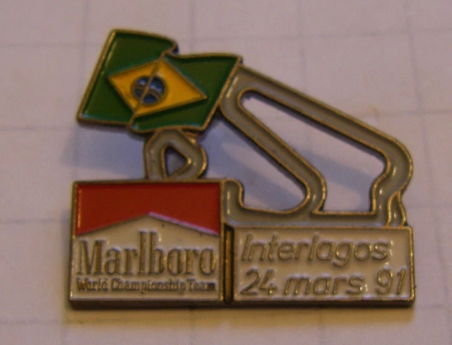 Pin's Ayrton Senna 1991 McLaren Honda Marlboro - Rare, émail, Fabrication Française