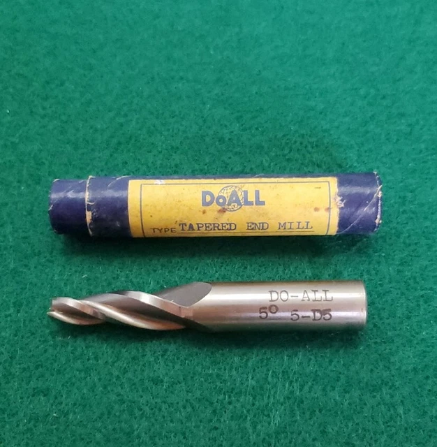DoAll 5-D5 5° HSS 3 Flute Tapered End Mill 1/2 Inch Shank