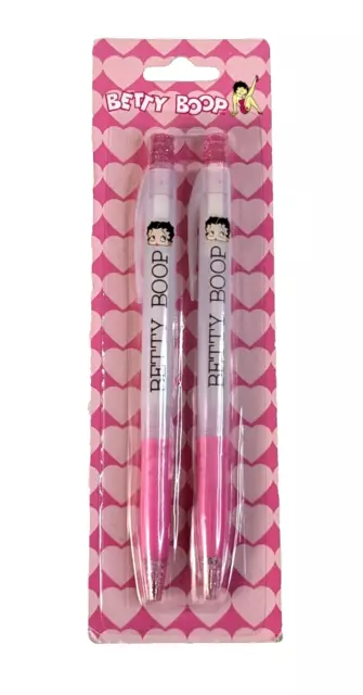 2005 Betty Boop Vintage Pen & Pencil Set Pink Heart Gift King Features Syndicate