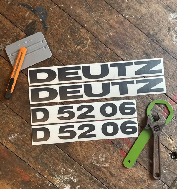 + Deutz D5206 / Sticker / Label / Aufkleber / Emblem / Motorhaube / schwarz +