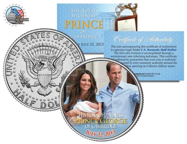 ROYAL BABY PRINCE GEORGE of CAMBRIDGE WILLIAM & KATE JFK HALF DOLLAR COIN