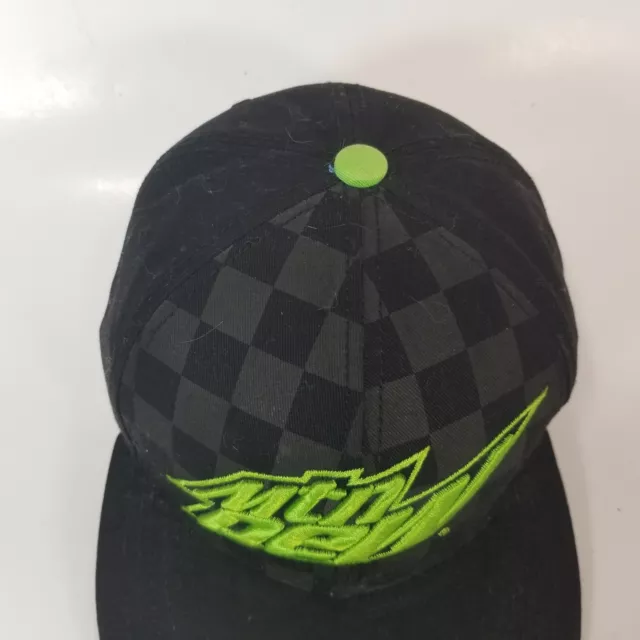 Mountain Dew Cap Hat Baseball Black Snapback NEW 3