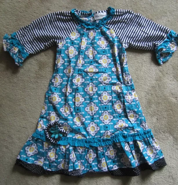 Girl's RARE EDITIONS Dress - Size 6X - Floral Pattern, Stripes and Polka Dots