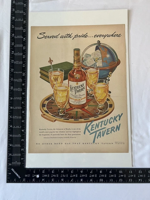 Large Kentucky tavern Straight Bourbon Whiskey Printed advertising Beautiful Ad 2