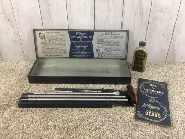 VINTAGE JC HIGGINS Gun Cleaning Kit Sears Roebuck No. 2145 Blue