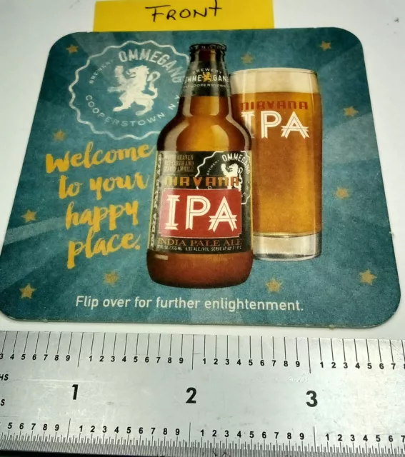 OMMEGANG BREWERY of COOPERSTOWN NY, "NIRVANA IPA" BEER COASTER.