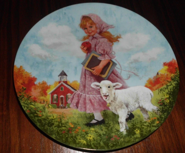 Vtg 1985 Mary Had a Little Lamb Collector Plate by John McClelland Mother Goose