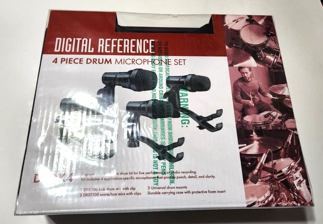 Digital Reference DRDK4 4-Piece Drum Mic Kit Kick Snare/Tom