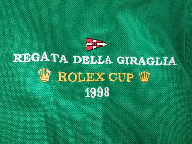 Rara Maglia Polo Manica Lunga Vela Regata Della Giraglia 1998 Rolex Cup - Verde