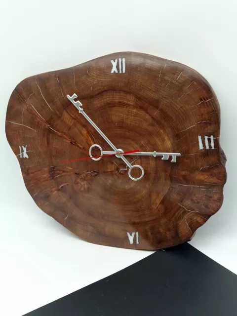 Handmade wooden wall clock/Natural form clock/ Unique design