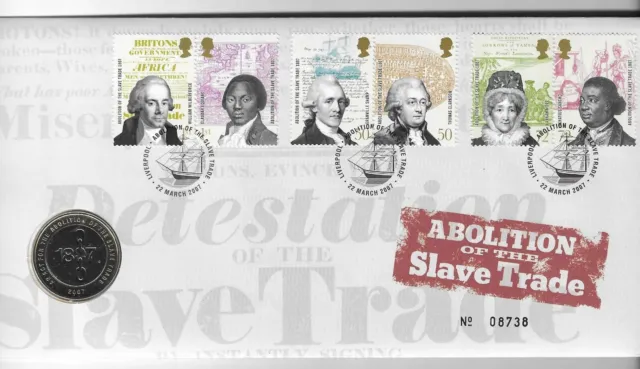 GB 2007 Abolition of the Slave Trade £2 Two Pound Coin Cover PNC