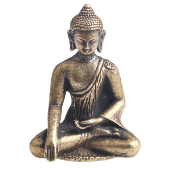 Old Tibetan Buddhism Purple Bronze Amitabha Shakyamuni Buddha Statue Figurine