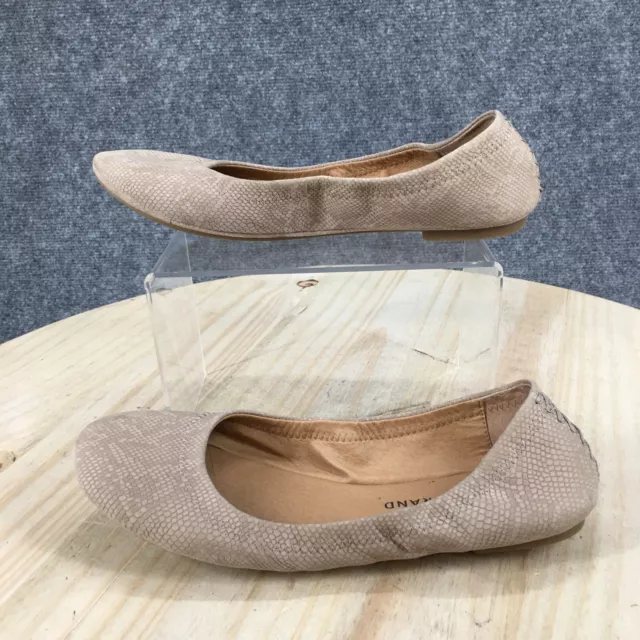 Lucky Brand Shoes Womens 7.5 Emmie Slip On Ballet Flats Brown Faux Leather