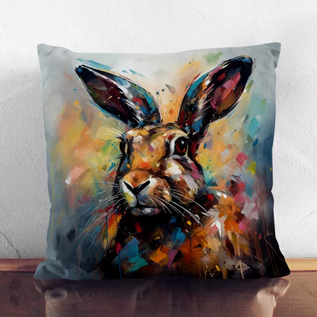 Plump Cushion Hare Expressionism Soft Scatter Throw Pillow Case Cover Filled