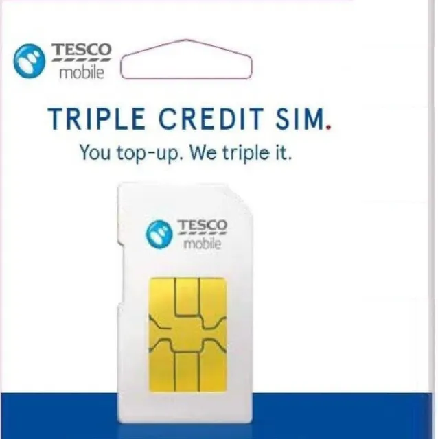 💥 TESCO Mobile (With £60 Credit) Triple Credit 5G SIM card - Fits any Device