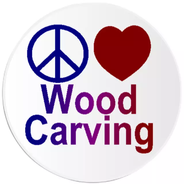 Peace Love Wood Carving - 100 Pack Circle Stickers 3 Inch