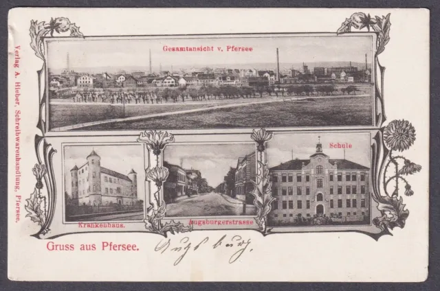 Gruss aus Pfersee Krankenhaus Schule AK Ansichtskarte postcard