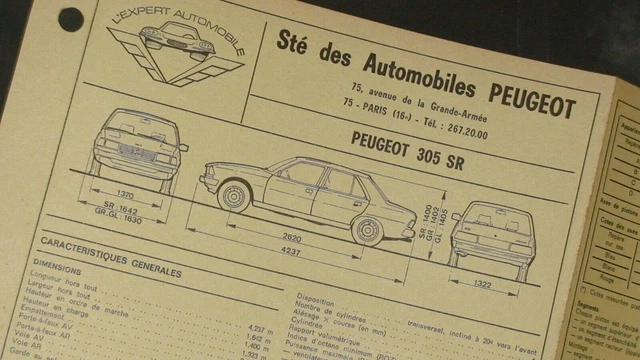NEW !! Fiche Technique Expert Automobile : Sté PEUGEOT : Peugeot 304 SR Berline