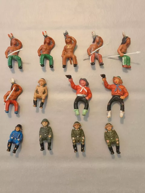 DDR kleinere Indianer, Cowboy und Soldaten Figuren NVA