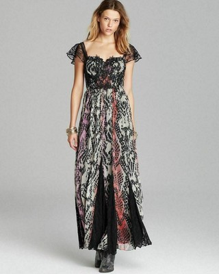 Free People Wild Hearts Printed Maxi Dress Size 2 or 4