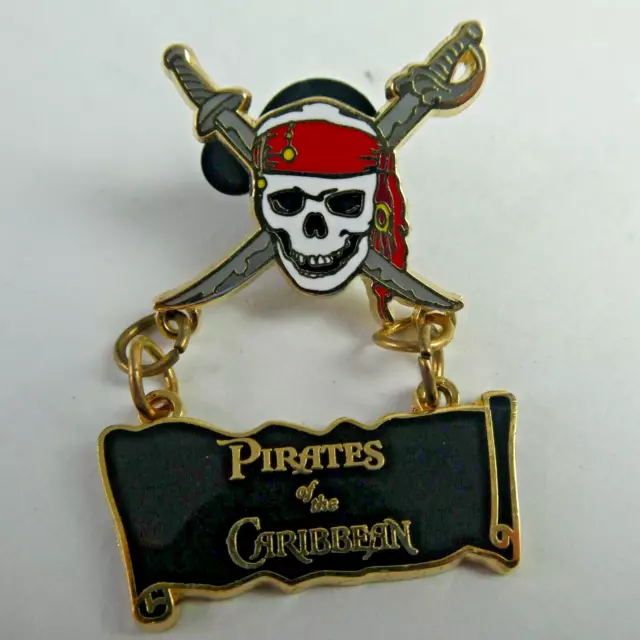 Disney Pin 47880 DLR Cast Exclusive Pirates of the Caribbean Skull Dangle Swords