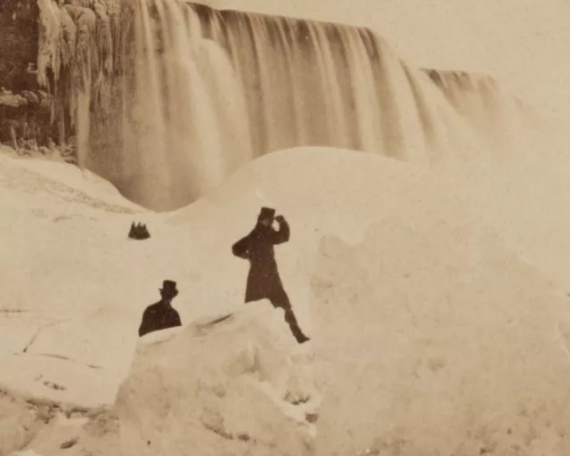 Niagara Falls, Ice Bridge near American Falls, 1860s, New Reproduction Picture