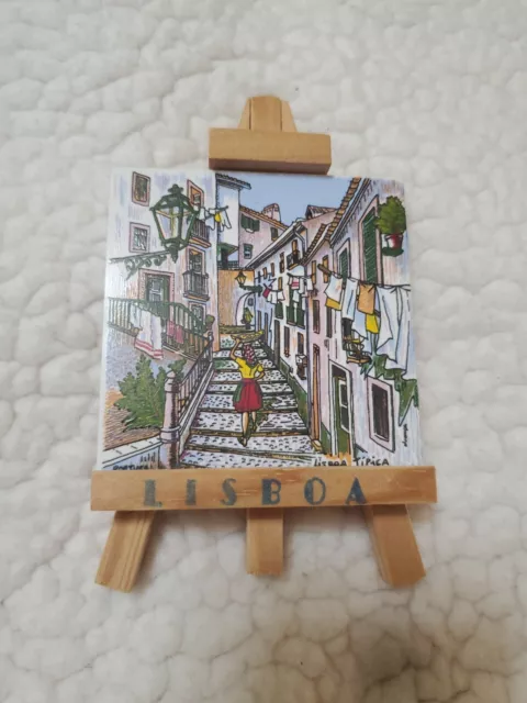 Vintage Hand Painted Tile  Lisbon