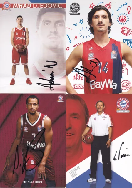 Basketball - FC Bayern München, 6 Autogrammkarten mit Originalunterschrift!