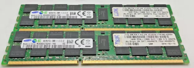 32GB 2x16GB Samsung IBM M393B2G70QH0-YK0 2Rx4 PC3L-12800R registered RAM Memory