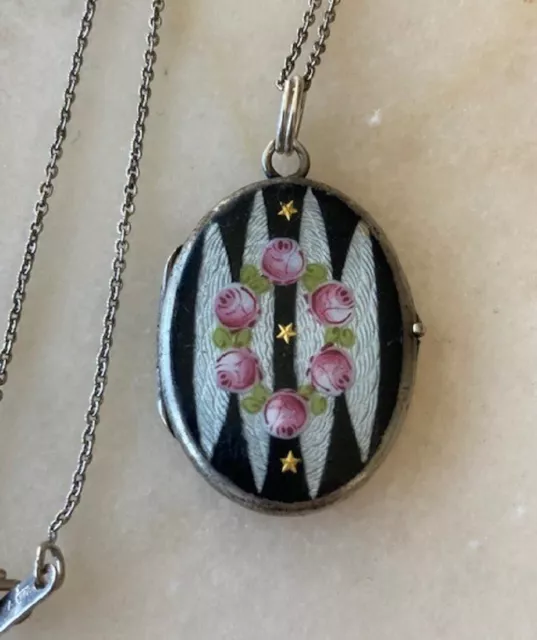 Antique Sterling and Enamel Locket