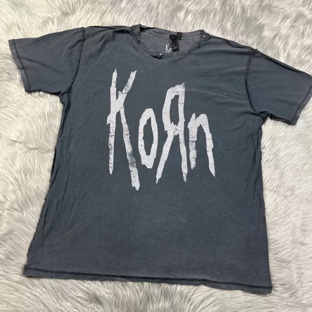 And Finally Topshop Distressed Korn Metal Rock Studded T Shirt Size 4