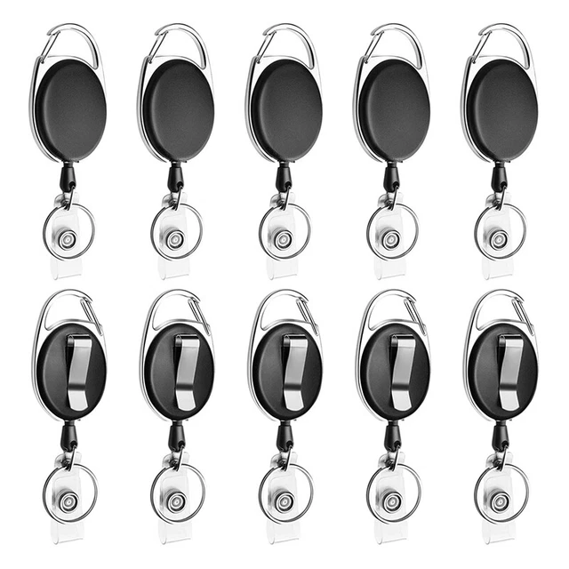 10 Packungen Ausziehbare Ausweis Rolle mit Karabiner GüRtel Clip und SchlüS C2F5