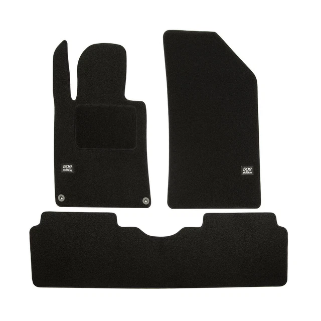 Jeu De 4 Tapis De Sol Velours Noir Pour Peugeot 508 (à Partir De 2018) - Marque J&J Automotive, Neuf, Antidérapant