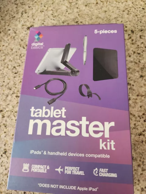 Digital Basics 5pc Tablet Master Kit iPads & Handheld Devices Compatible Black