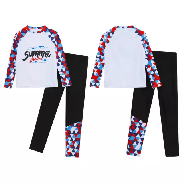 Boys Top And Pants Casual Tracksuits Long Sleeve Outfits Swimming T-Shirt Kids