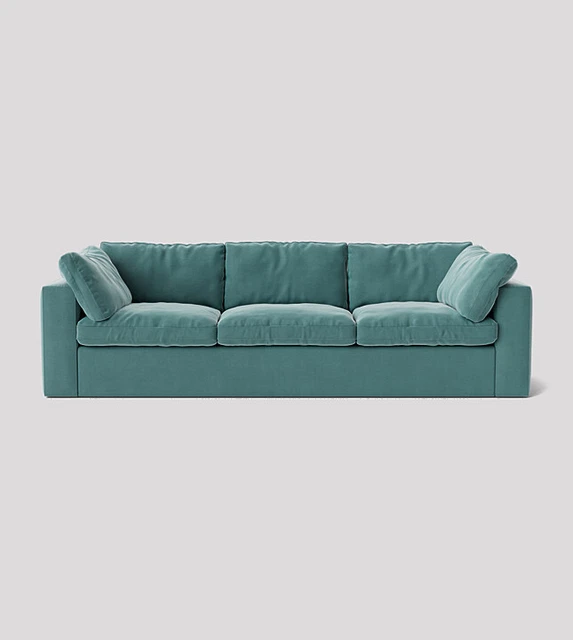 Swoon Seattle Airforce Easy Velvet & Birch Three-Seater Sofa RRP £1709