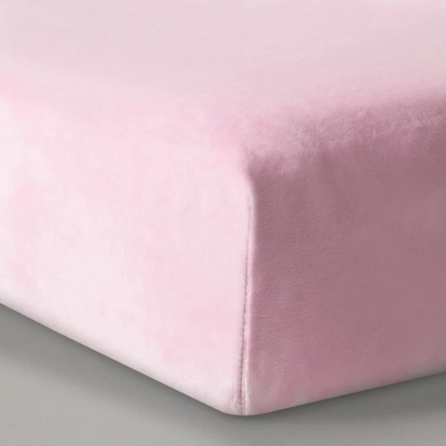 Hoja de cuna de felpa sólida - Isla de las nubes - rosa