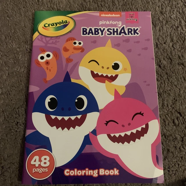 BABY SHARK COLORING Book Crayola Nickelodeon Pinkfong 48 PAGES New EUR