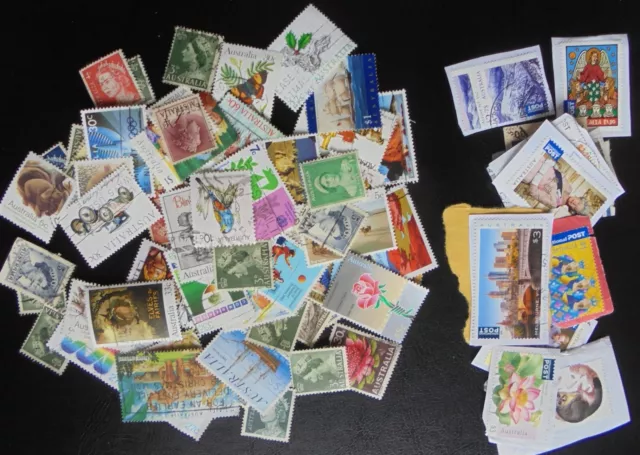 Australia, Small Selection of 84 Used Australian Stamps, On and Off Paper